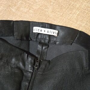 Alice + Olivia Black Lamb Leather Leggings